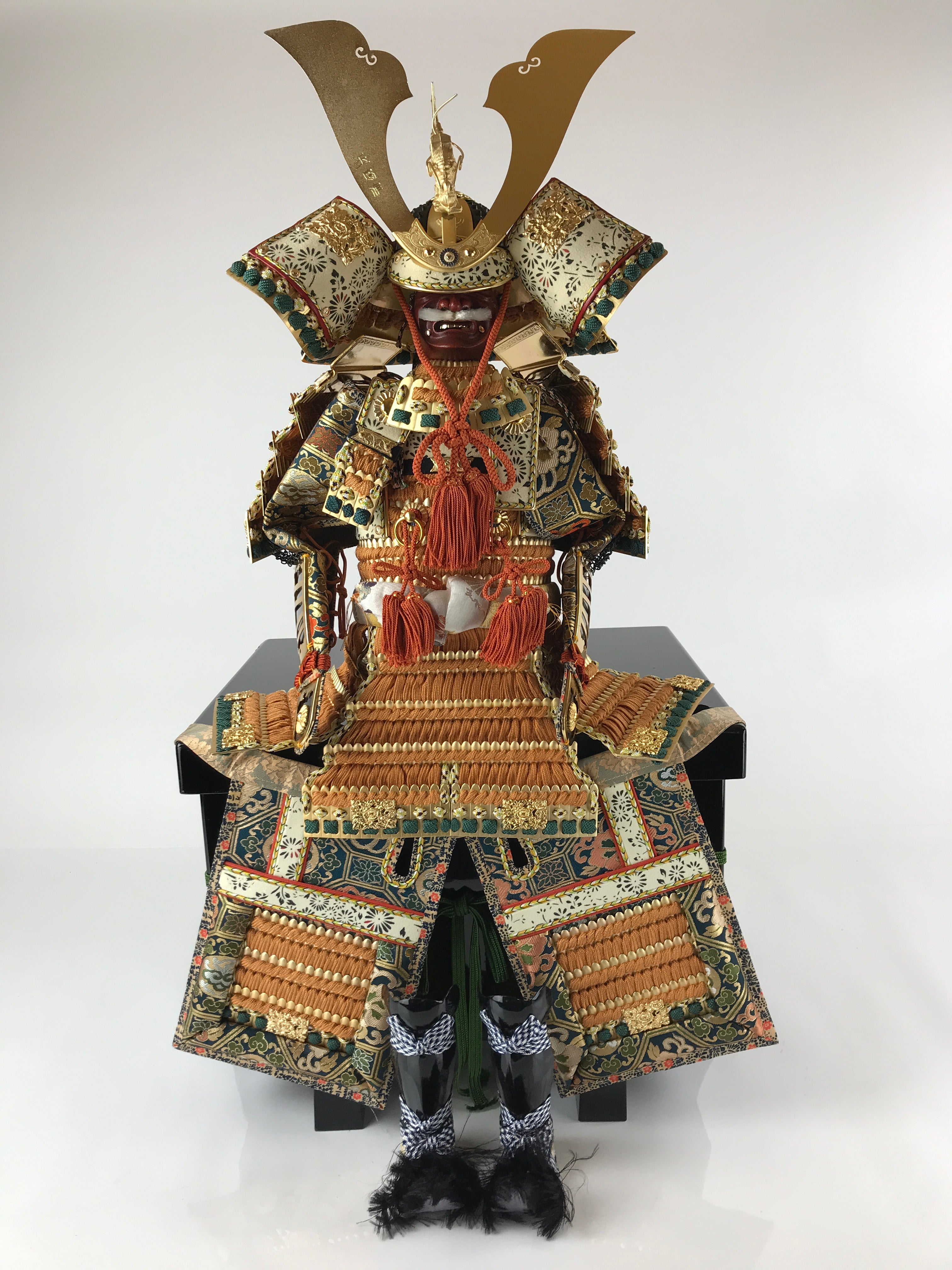 Japanese Wooden Boxed Samurai Miniature Armor Yoroi Set Vtg Boys' Festival ID555