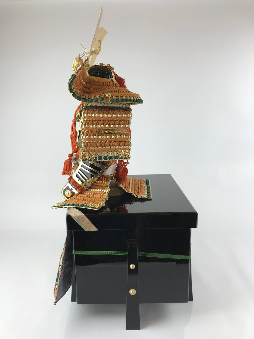 Japanese Wooden Boxed Samurai Miniature Armor Yoroi Set Vtg Boys' Festival ID555