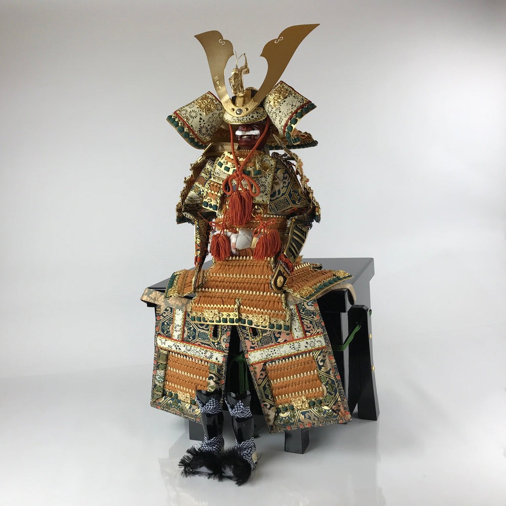 Japanese Wooden Boxed Samurai Miniature Armor Yoroi Set Vtg Boys' Festival ID555