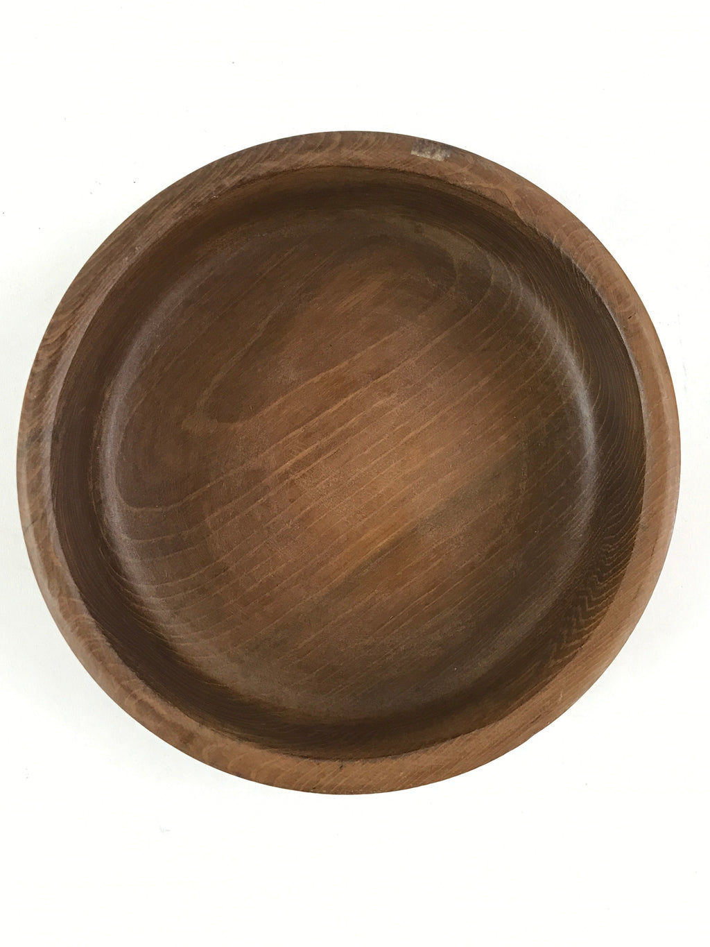 Japanese Wooden Brushed Lacquer Bowl Vtg Large Round Kashiki Snacks Brown UR973