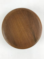 Japanese Wooden Brushed Lacquer Bowl Vtg Large Round Kashiki Snacks Brown UR973