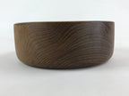 Japanese Wooden Brushed Lacquer Bowl Vtg Large Round Kashiki Snacks Brown UR973