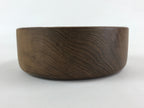 Japanese Wooden Brushed Lacquer Bowl Vtg Large Round Kashiki Snacks Brown UR973