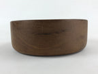 Japanese Wooden Brushed Lacquer Bowl Vtg Large Round Kashiki Snacks Brown UR973