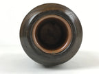 Japanese Wooden Brushed Lacquer Flower Vase Kabin Ikebana Makie Ume Plum FK87