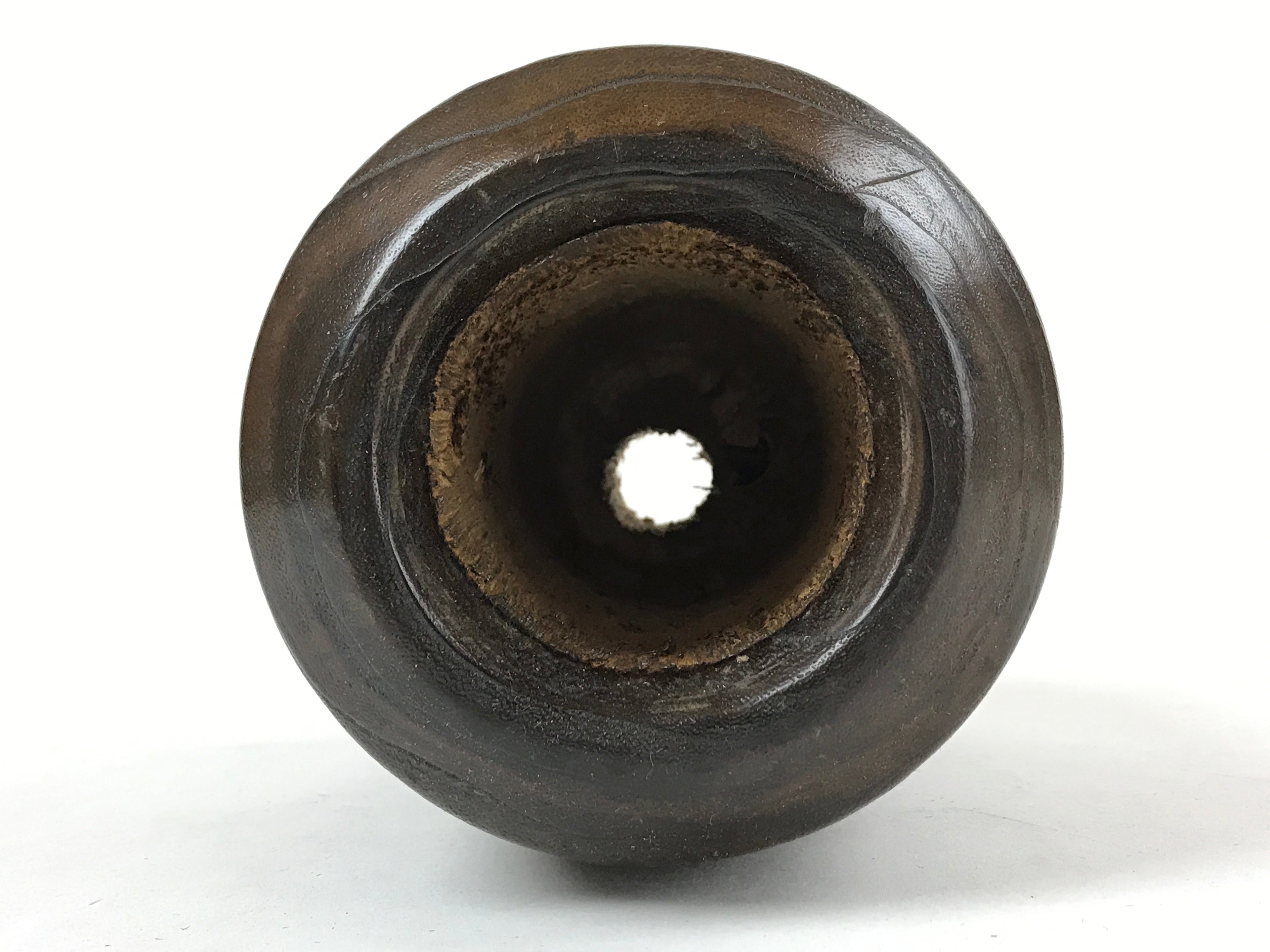 Japanese Wooden Brushed Lacquer Flower Vase Kabin Ikebana Makie Ume Plum FK87
