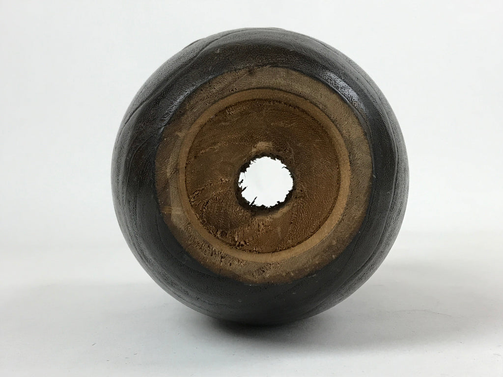 Japanese Wooden Brushed Lacquer Flower Vase Kabin Ikebana Makie Ume Plum FK87