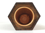 Japanese Wooden Brushed Lacquer Flower Vase Kabin Vtg Ikebana Raden Brown FK83