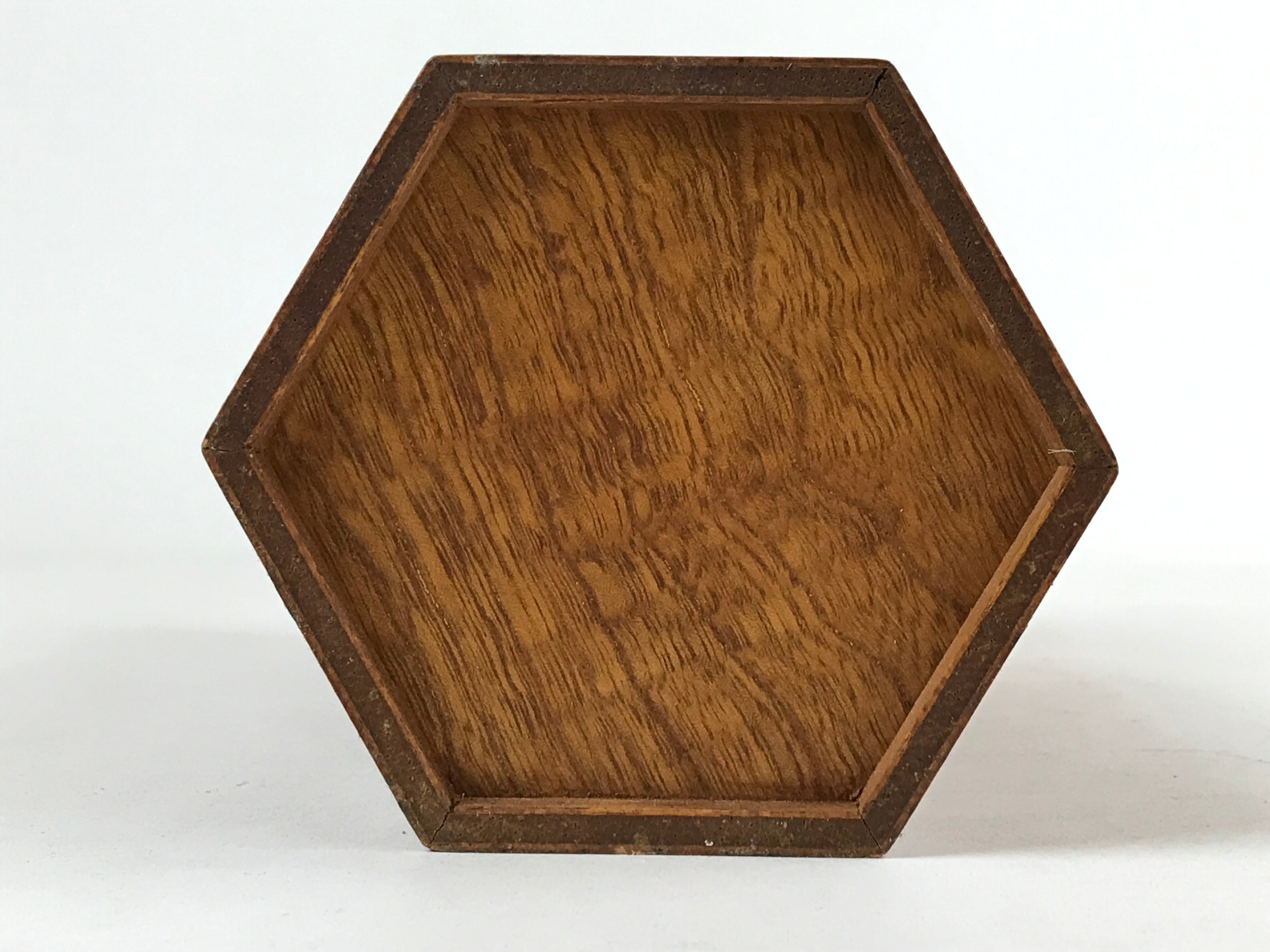Japanese Wooden Brushed Lacquer Flower Vase Kabin Vtg Ikebana Raden Brown FK83