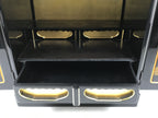 Japanese Wooden Buddhist Altar Cabinet Butsudan Vtg Makie Raden Black Gold BA601