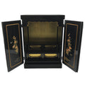 Japanese Wooden Buddhist Altar Cabinet Butsudan Vtg Makie Raden Black Gold BA601
