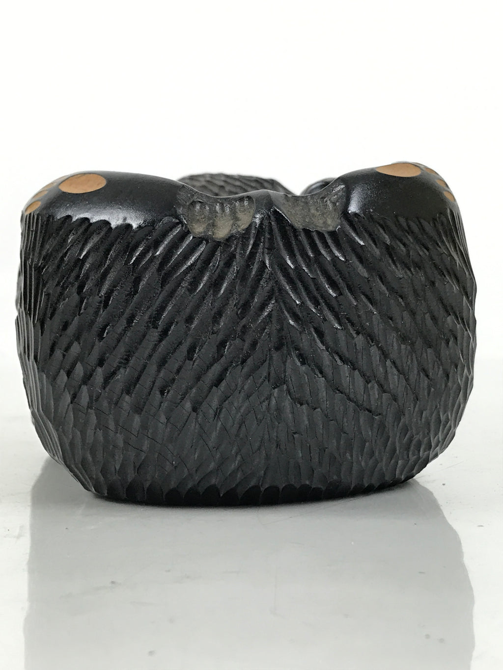 Japanese Wooden Carved Ainu Bear Candle Holder Vtg Incense Hokkaido Brown AB124
