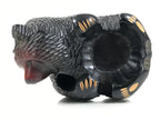 Japanese Wooden Carved Ainu Bear Candle Holder Vtg Incense Hokkaido Brown AB124