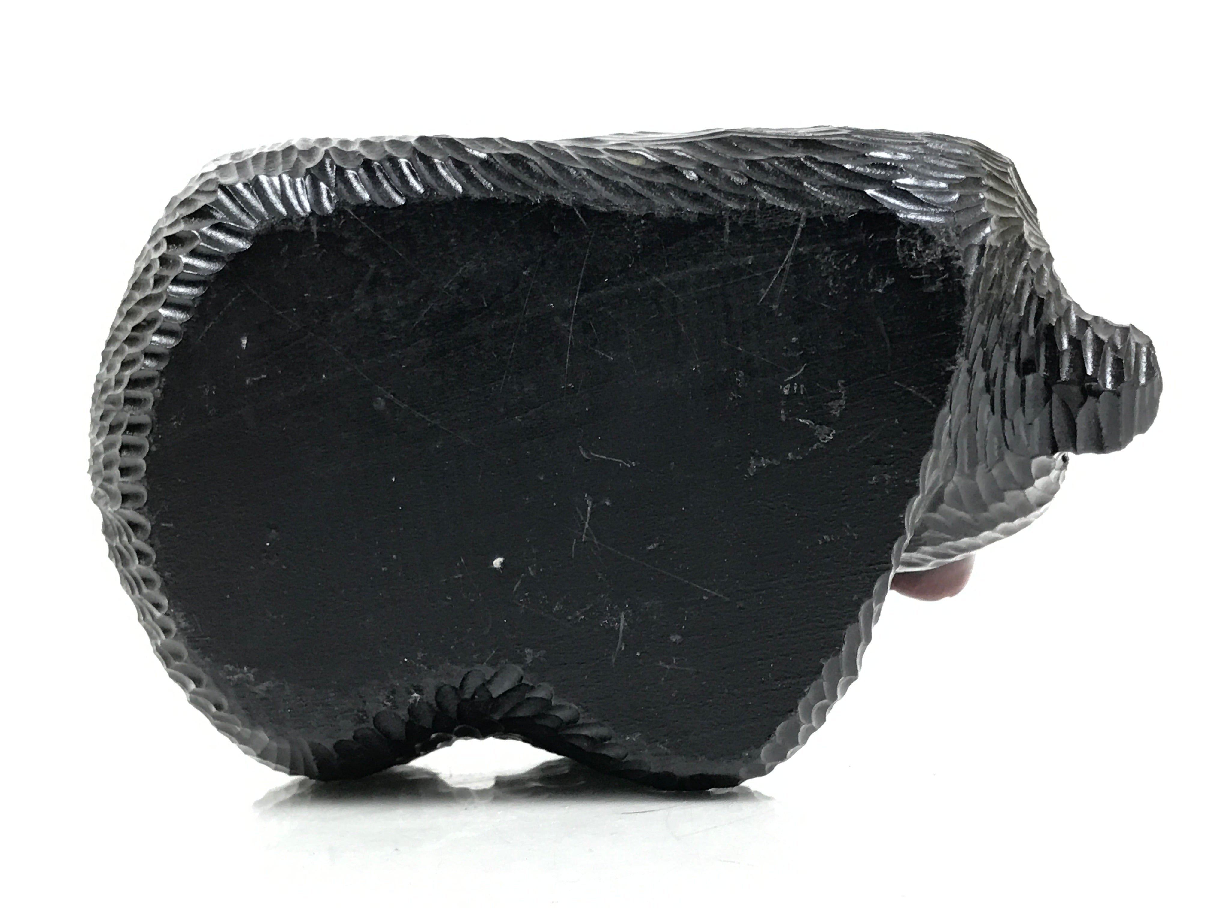 Japanese Wooden Carved Ainu Bear Candle Holder Vtg Incense Hokkaido Brown AB124