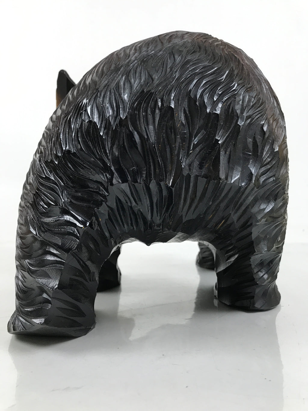 Japanese Wooden Carved Ainu Bear Statue Vtg Sculpture Hokkaido Brown AB118