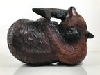 Japanese Wooden Carved Ainu Bear Statue Vtg Sculpture Hokkaido Brown AB118