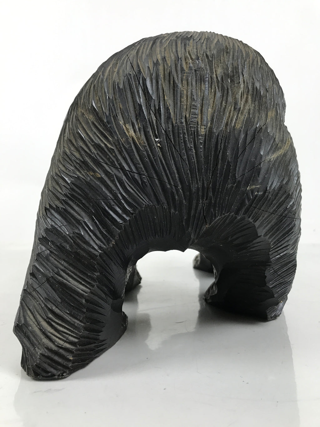 Japanese Wooden Carved Ainu Bear Statue Vtg Sculpture Hokkaido Brown AB119