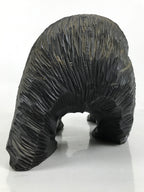 Japanese Wooden Carved Ainu Bear Statue Vtg Sculpture Hokkaido Brown AB119
