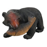 Japanese Wooden Carved Ainu Bear Statue Vtg Sculpture Hokkaido Brown AB119