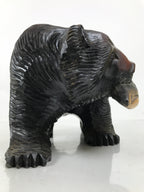 Japanese Wooden Carved Ainu Bear Statue Vtg Sculpture Hokkaido Brown AB120