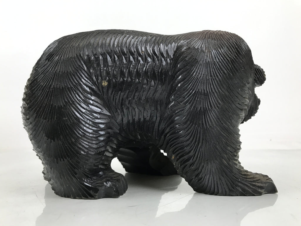 Japanese Wooden Carved Ainu Bear Statue Vtg Sculpture Hokkaido Brown AB120