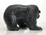 Japanese Wooden Carved Ainu Bear Statue Vtg Sculpture Hokkaido Brown AB120