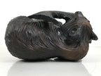 Japanese Wooden Carved Ainu Bear Statue Vtg Sculpture Hokkaido Brown AB121