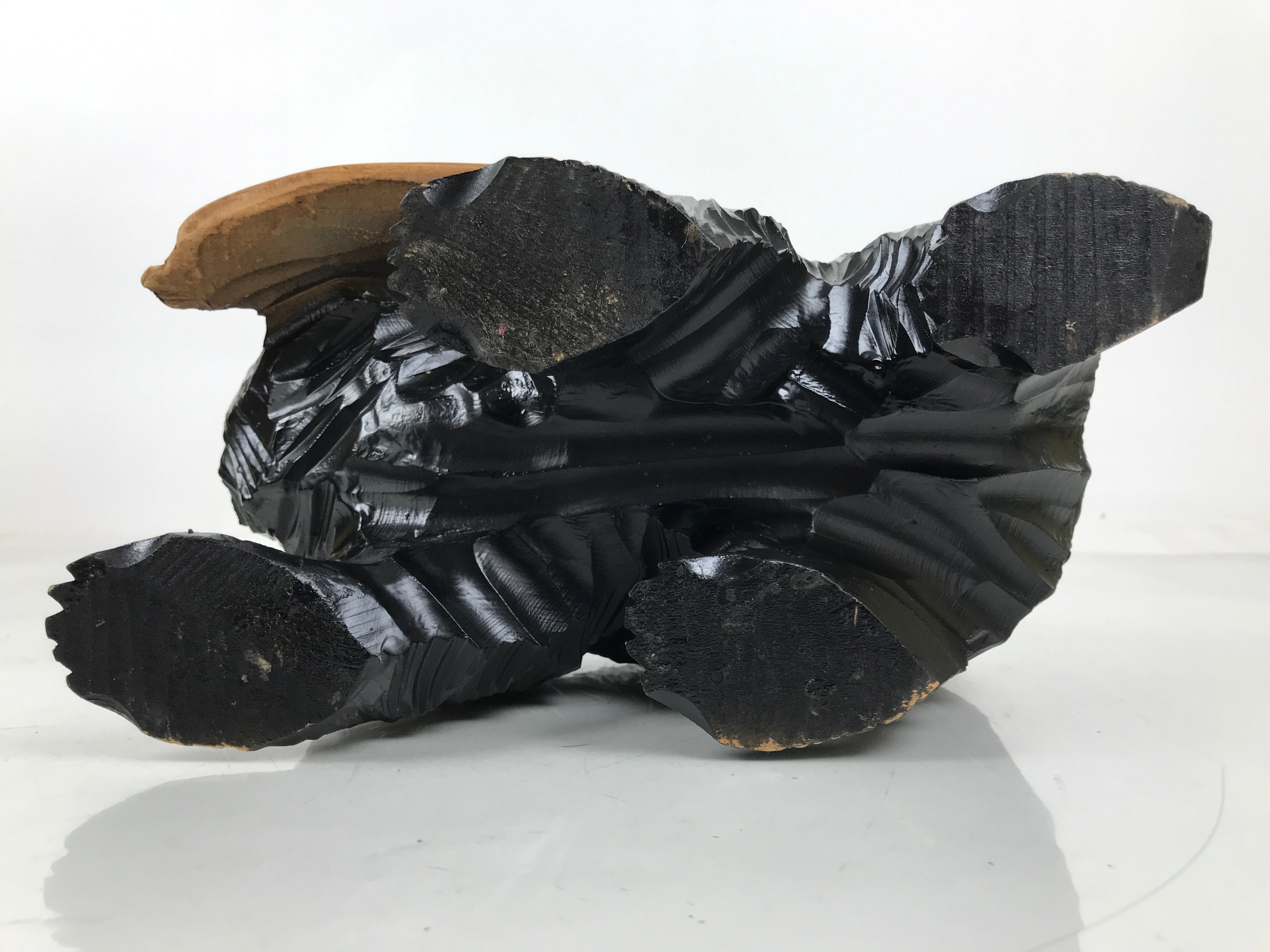 Japanese Wooden Carved Ainu Bear Statue Vtg Sculpture Hokkaido Brown AB121