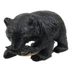 Japanese Wooden Carved Ainu Bear Statue Vtg Sculpture Hokkaido Brown AB122