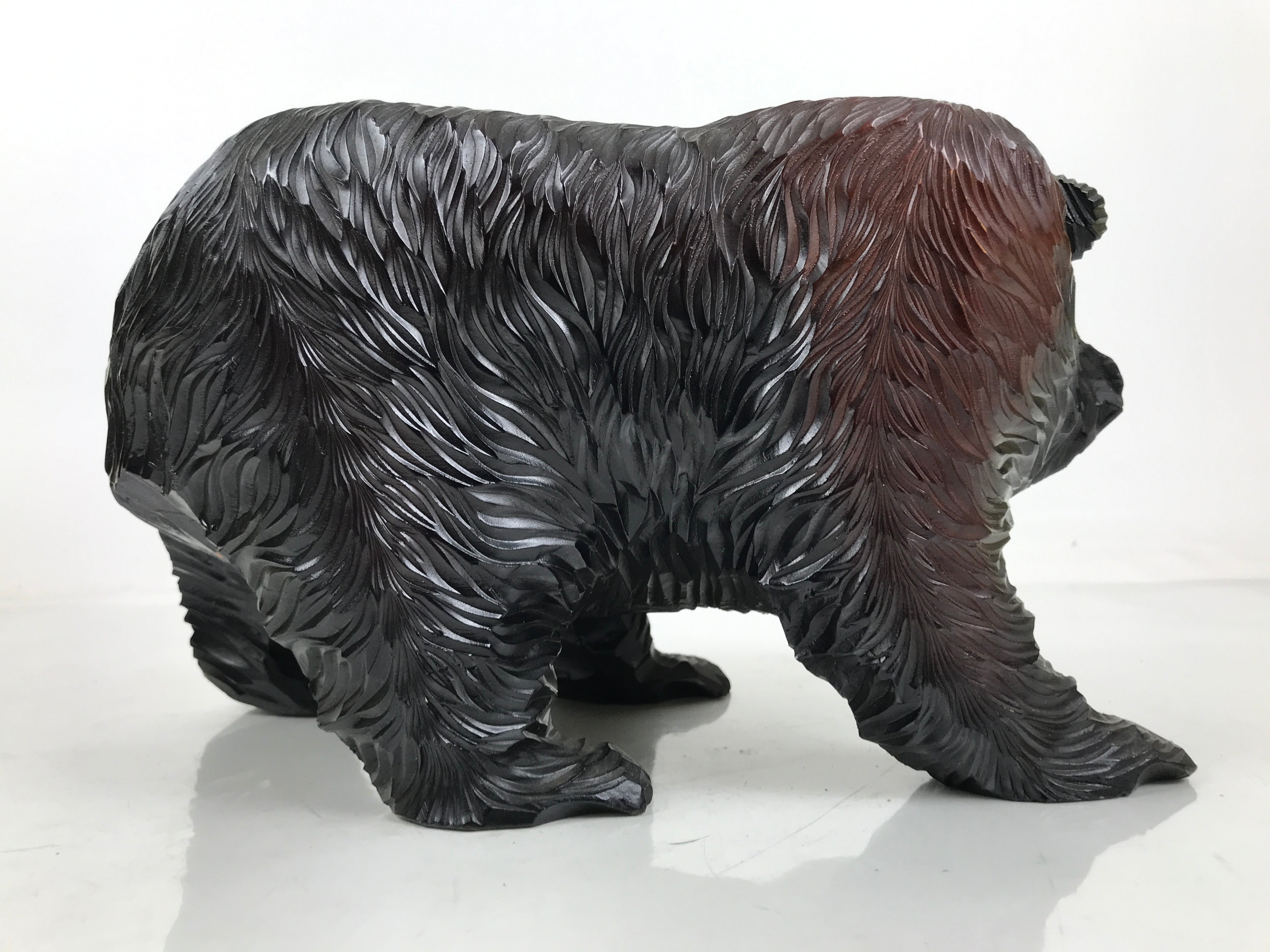 Japanese Wooden Carved Ainu Bear Statue Vtg Sculpture Hokkaido Brown AB123