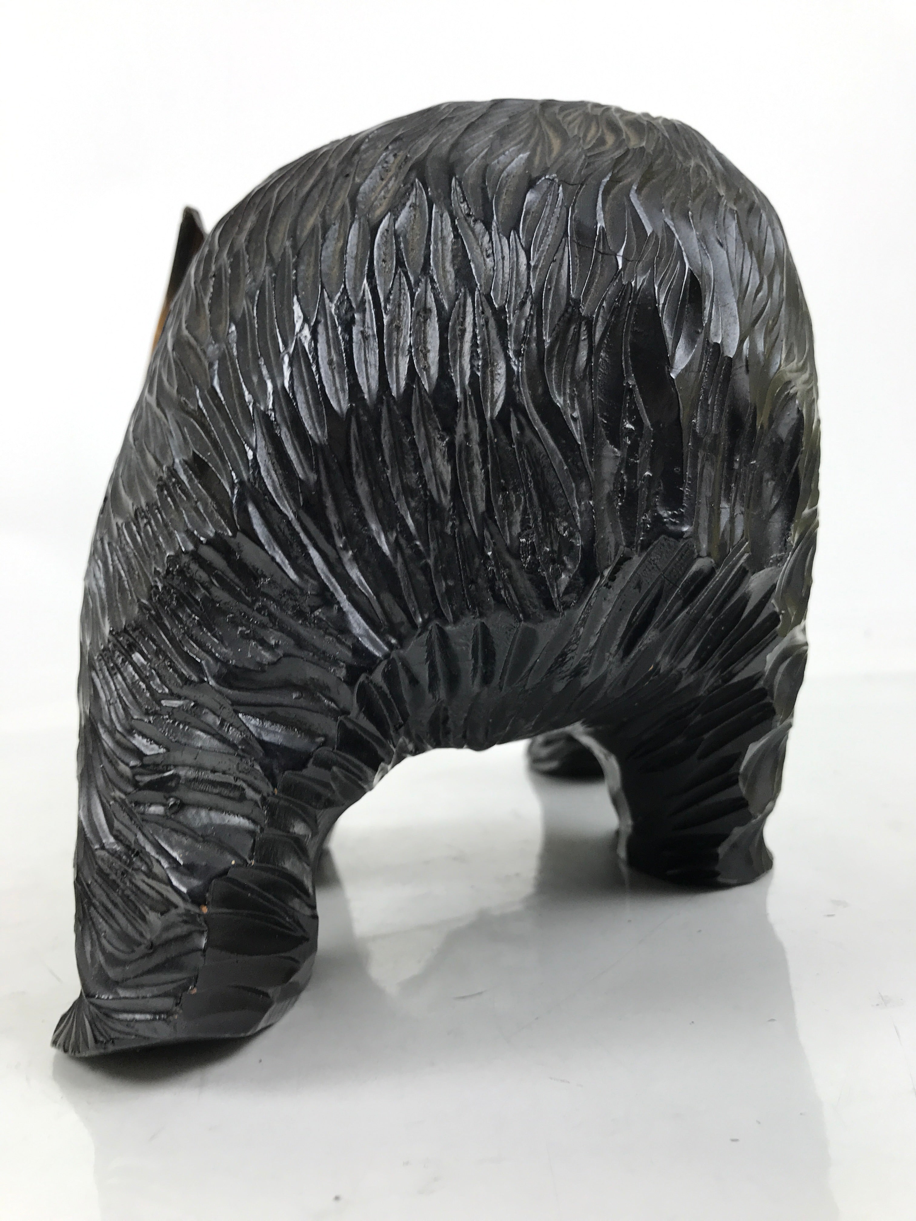 Japanese Wooden Carved Ainu Bear Statue Vtg Sculpture Hokkaido Brown AB123