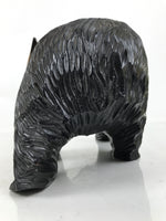 Japanese Wooden Carved Ainu Bear Statue Vtg Sculpture Hokkaido Brown AB123
