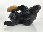 Japanese Wooden Carved Ainu Bear Statue Vtg Sculpture Hokkaido Brown AB123