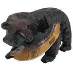 Japanese Wooden Carved Ainu Bear Statue Vtg Sculpture Hokkaido Brown AB123