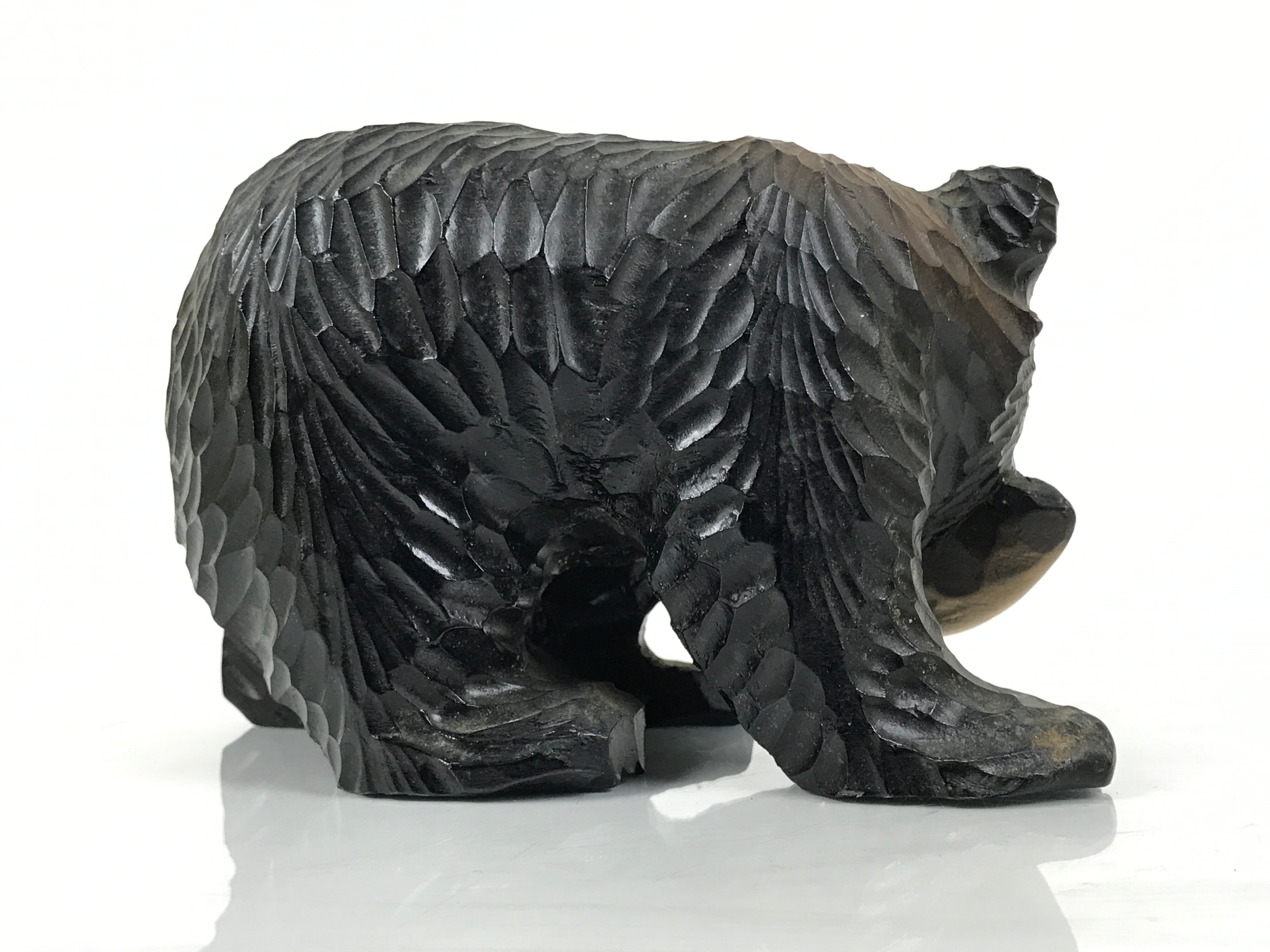 Japanese Wooden Carved Ainu Bear Statue Vtg Sculpture Hokkaido Brown AB127