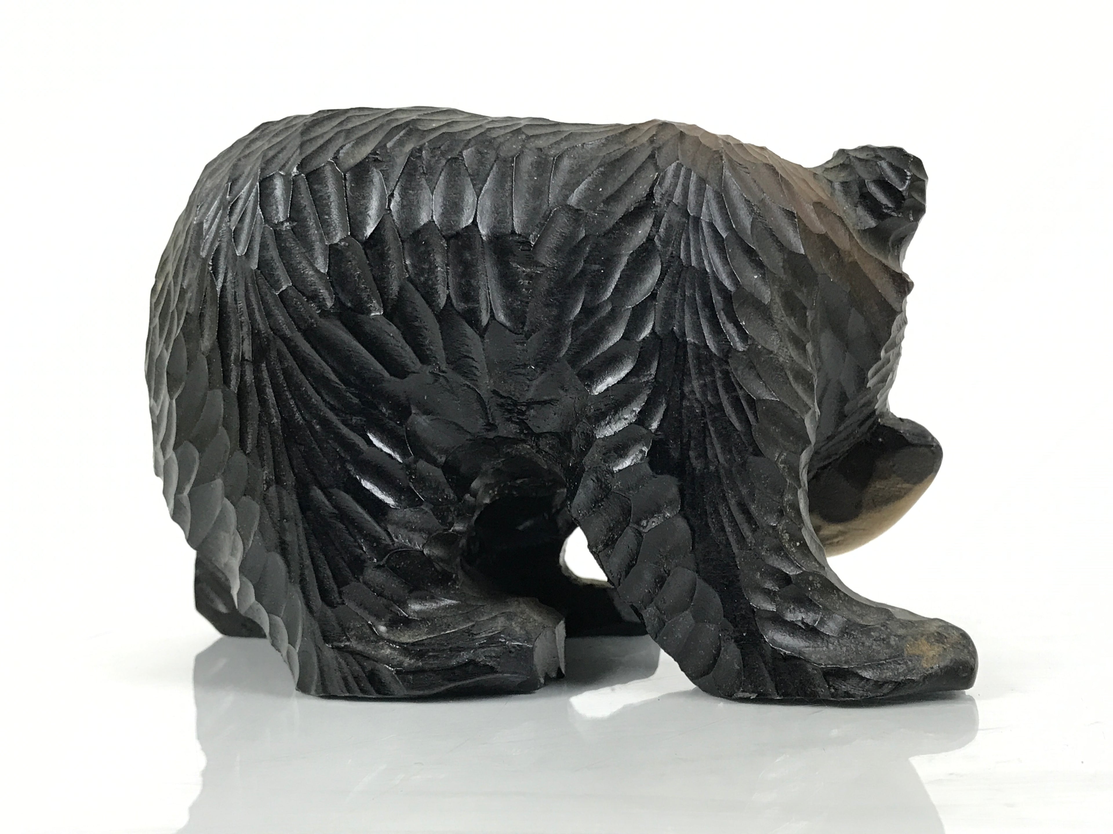 Japanese Wooden Carved Ainu Bear Statue Vtg Sculpture Hokkaido Brown AB127