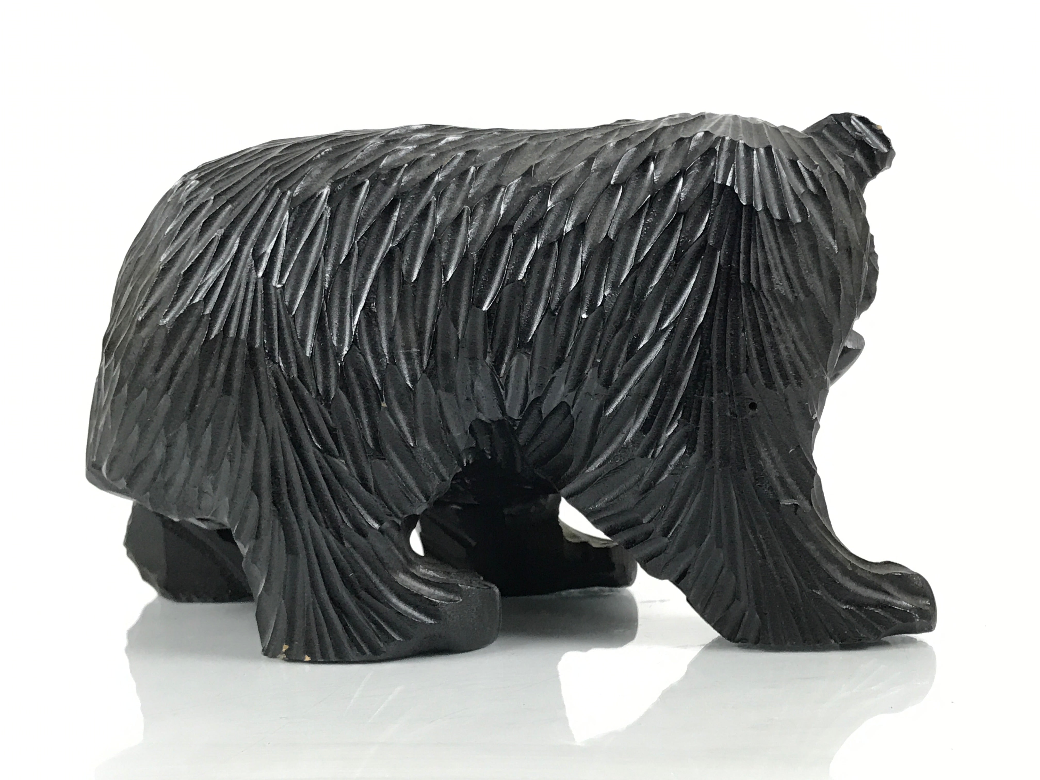 Japanese Wooden Carved Ainu Bear Statue Vtg Sculpture Hokkaido Brown AB128