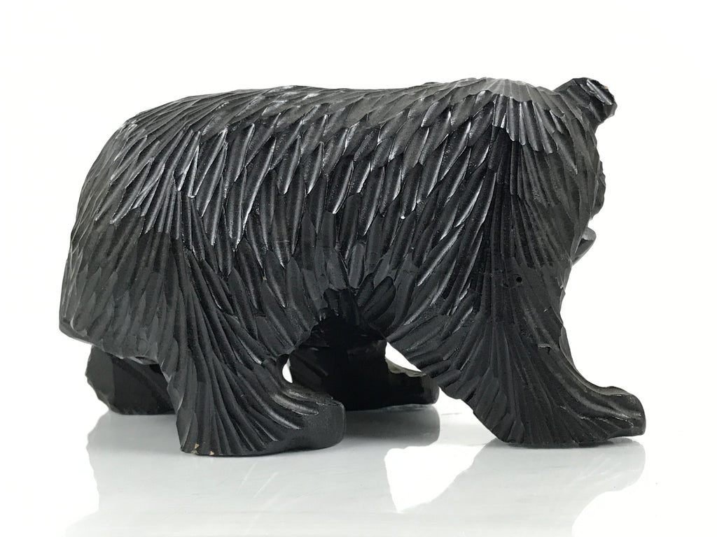Japanese Wooden Carved Ainu Bear Statue Vtg Sculpture Hokkaido Brown AB128