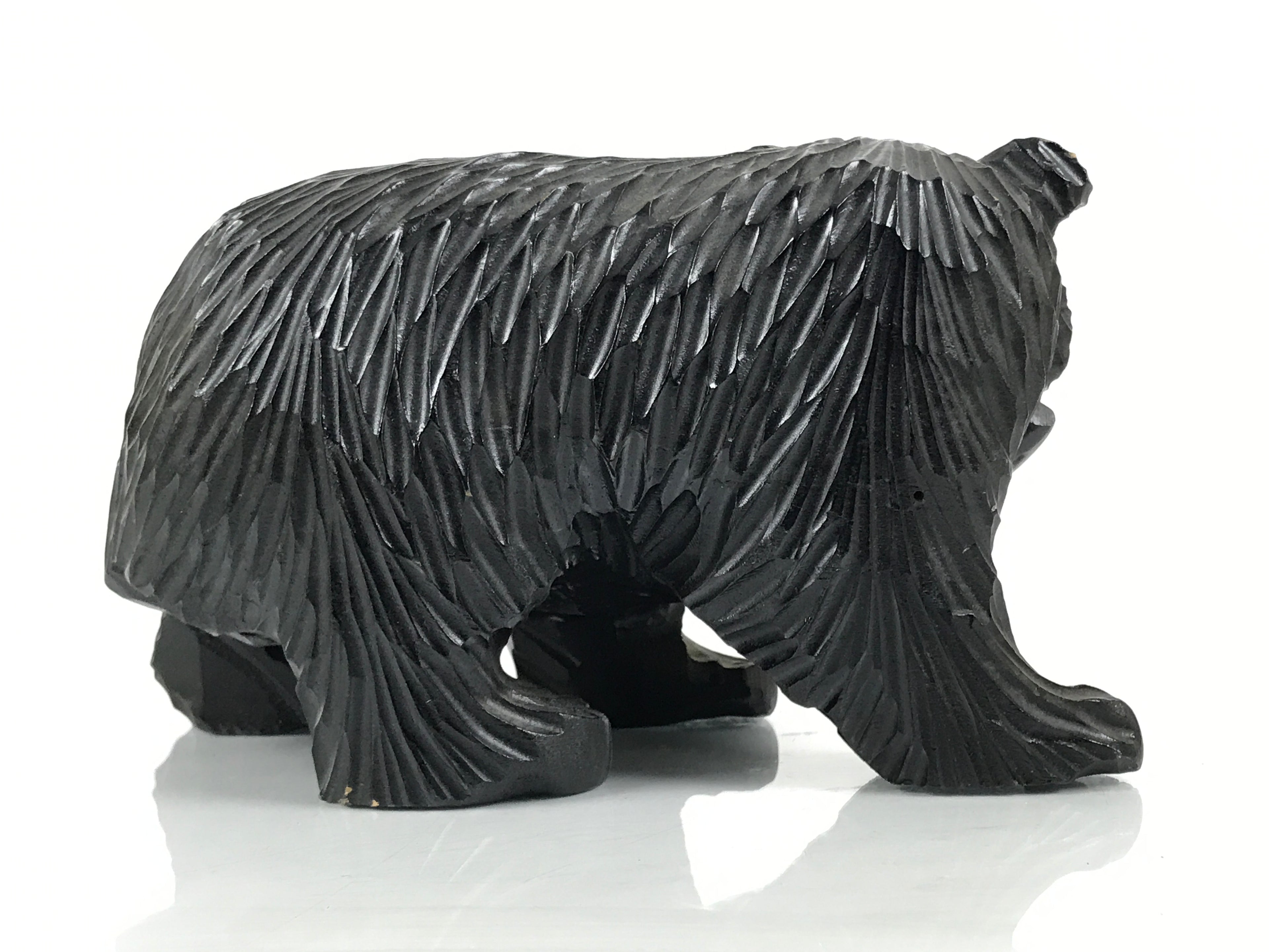 Japanese Wooden Carved Ainu Bear Statue Vtg Sculpture Hokkaido Brown AB128