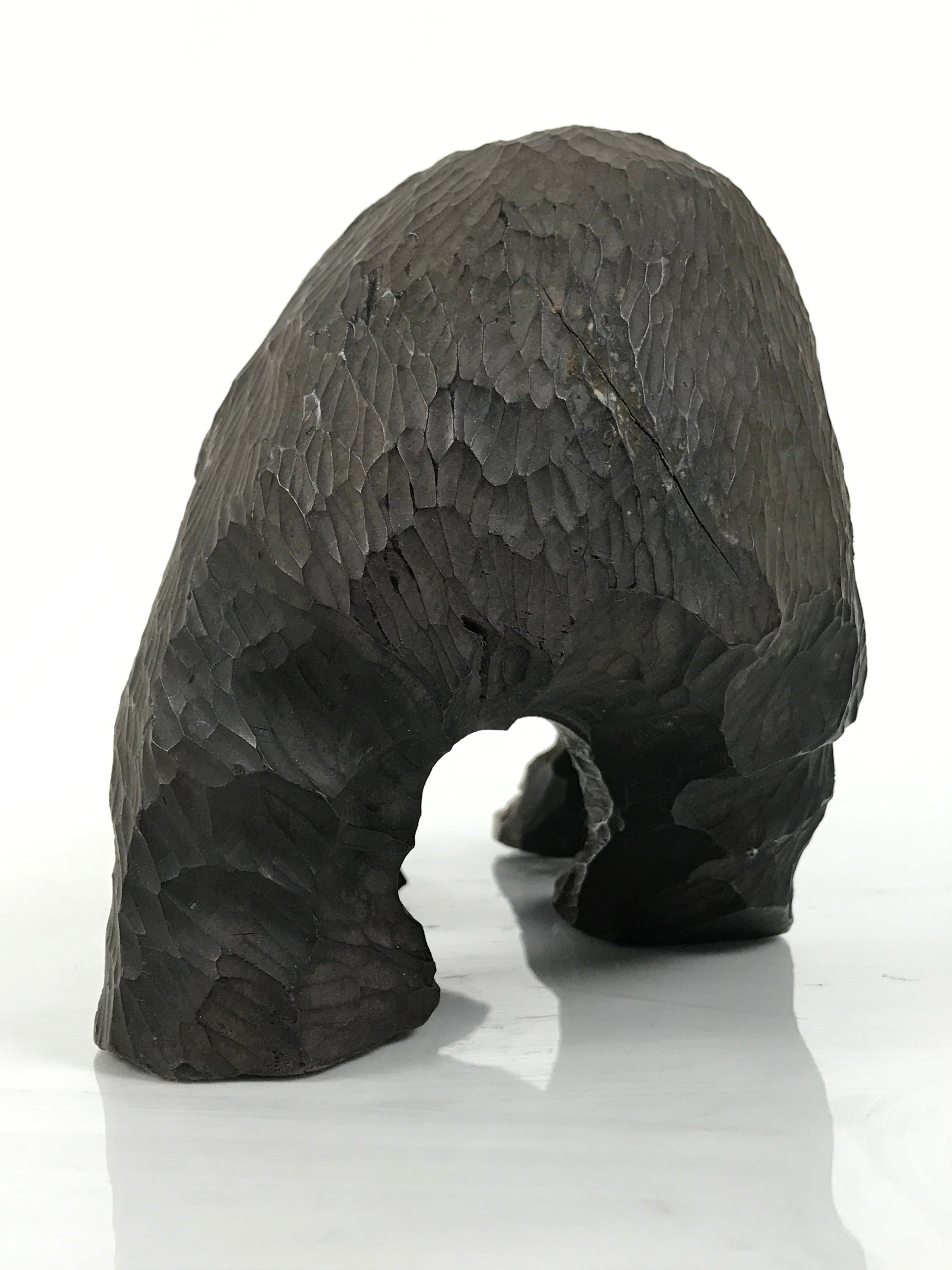 Japanese Wooden Carved Ainu Bear Statue Vtg Sculpture Hokkaido Brown AB129