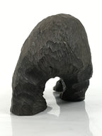 Japanese Wooden Carved Ainu Bear Statue Vtg Sculpture Hokkaido Brown AB129