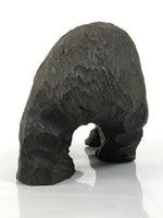 Japanese Wooden Carved Ainu Bear Statue Vtg Sculpture Hokkaido Brown AB129