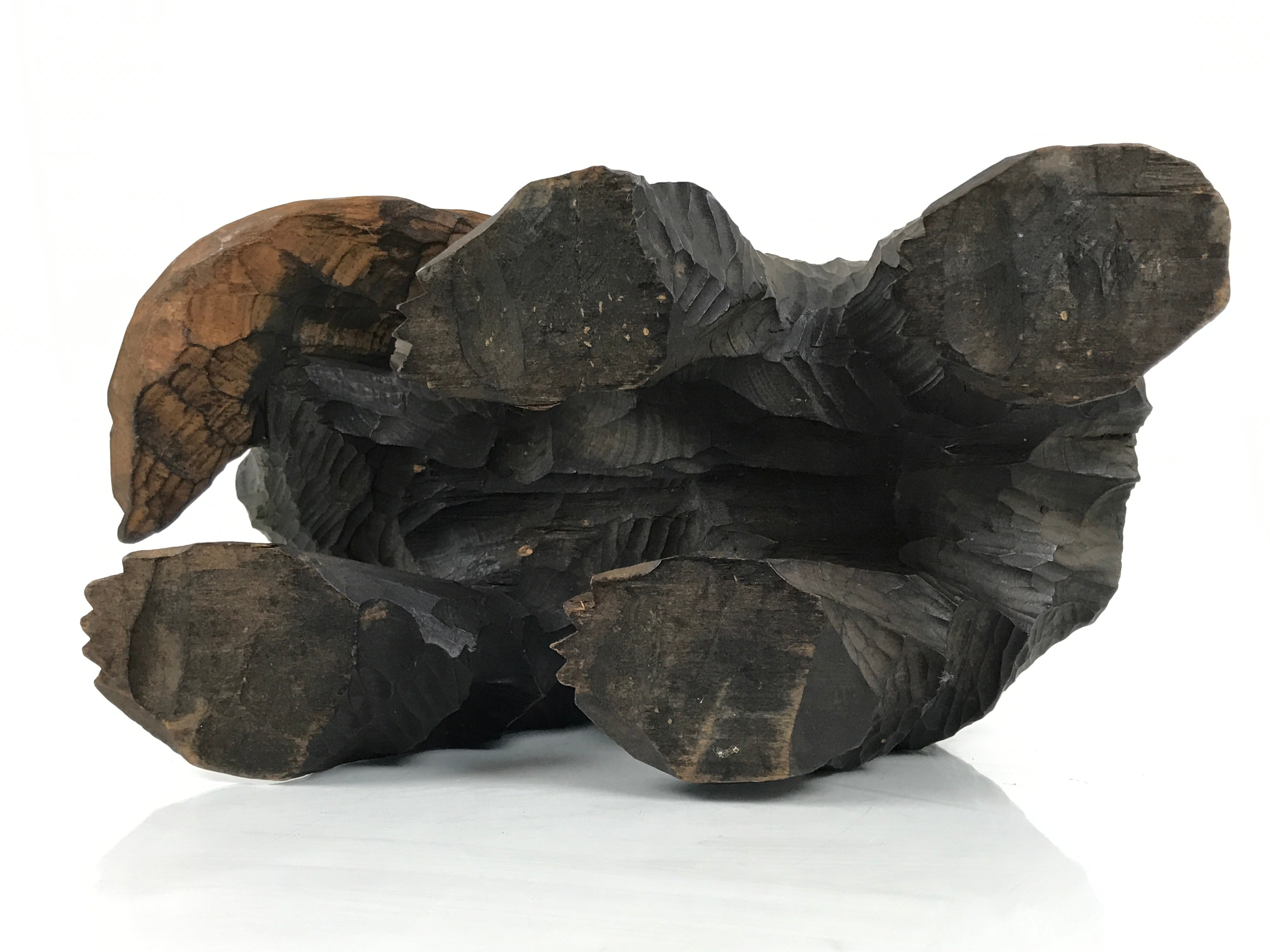 Japanese Wooden Carved Ainu Bear Statue Vtg Sculpture Hokkaido Brown AB129