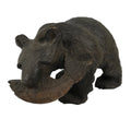 Japanese Wooden Carved Ainu Bear Statue Vtg Sculpture Hokkaido Brown AB129