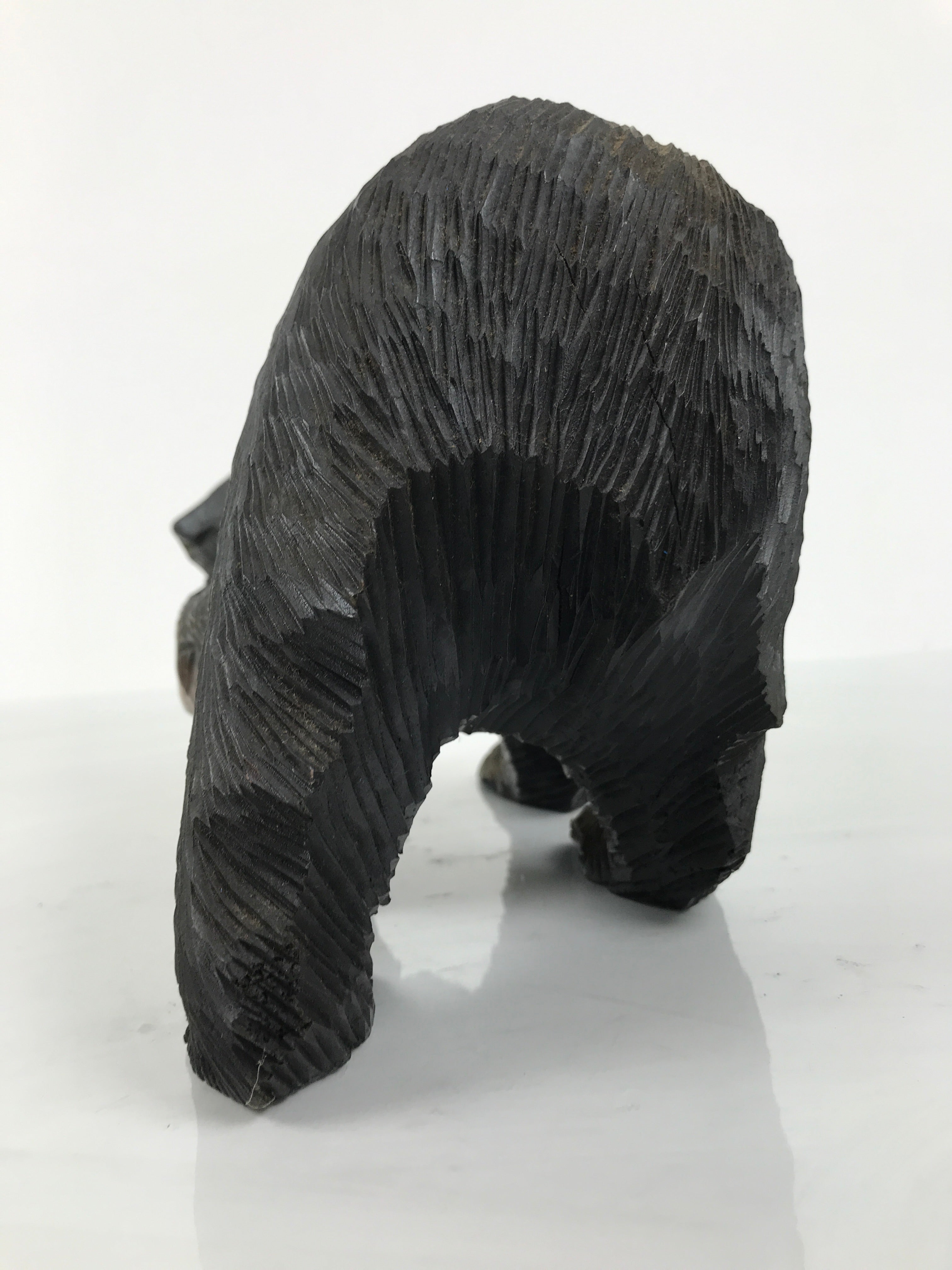 Japanese Wooden Carved Ainu Bear Statue Vtg Sculpture Hokkaido Brown AB130