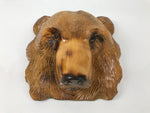 Japanese Wooden Carved Ainu Bear Wall Hanging Decor Vtg Hokkaido Brown AB125