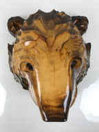 Japanese Wooden Carved Ainu Bear Wall Hanging Decor Vtg Hokkaido Brown AB126