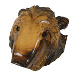 Japanese Wooden Carved Ainu Bear Wall Hanging Decor Vtg Hokkaido Brown AB126