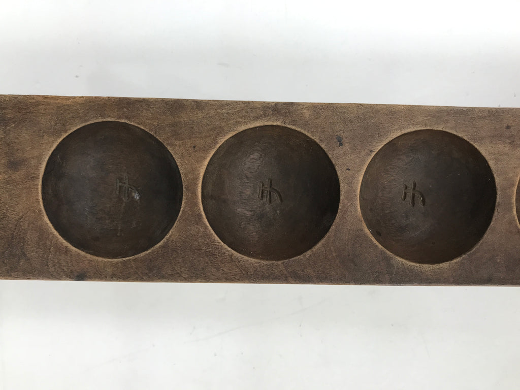 Japanese Wooden Carved Cake Mold Kashigata Sweet Wagashi Vtg Round Shape Kg569