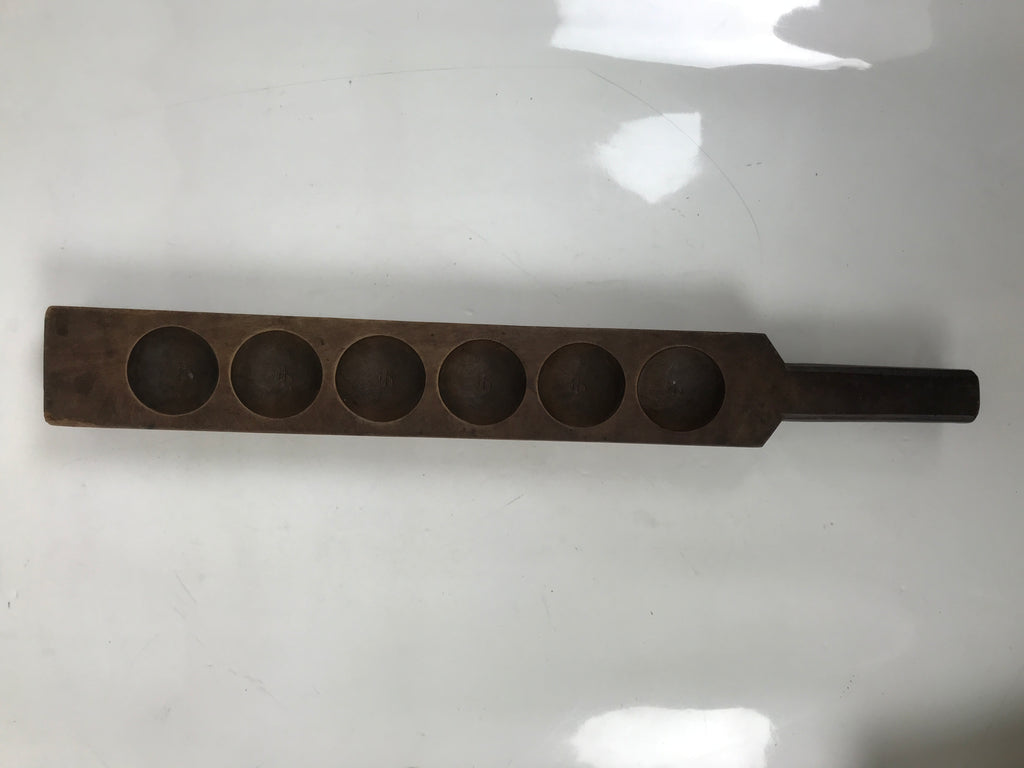 Japanese Wooden Carved Cake Mold Kashigata Sweet Wagashi Vtg Round Shape Kg569